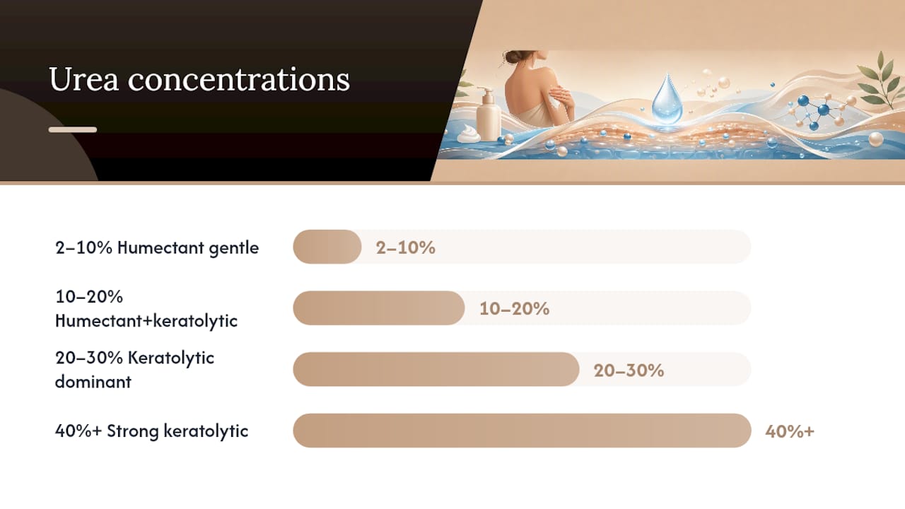 Diagram of urea concentration effects on skin