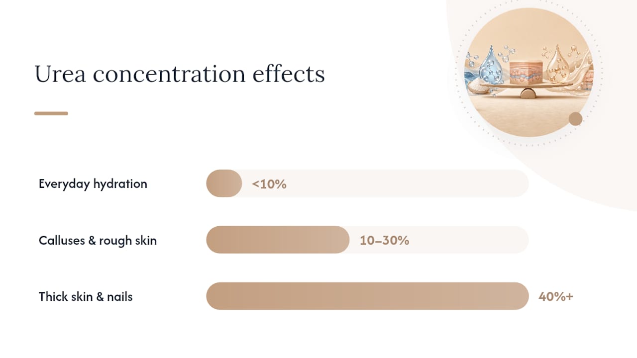 Diagram of urea concentration effects on skin