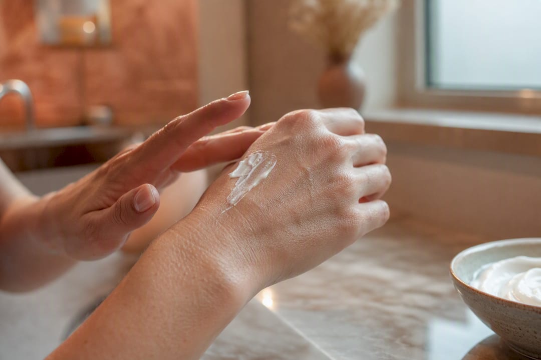 Close-up of hand skin before and after exfoliation