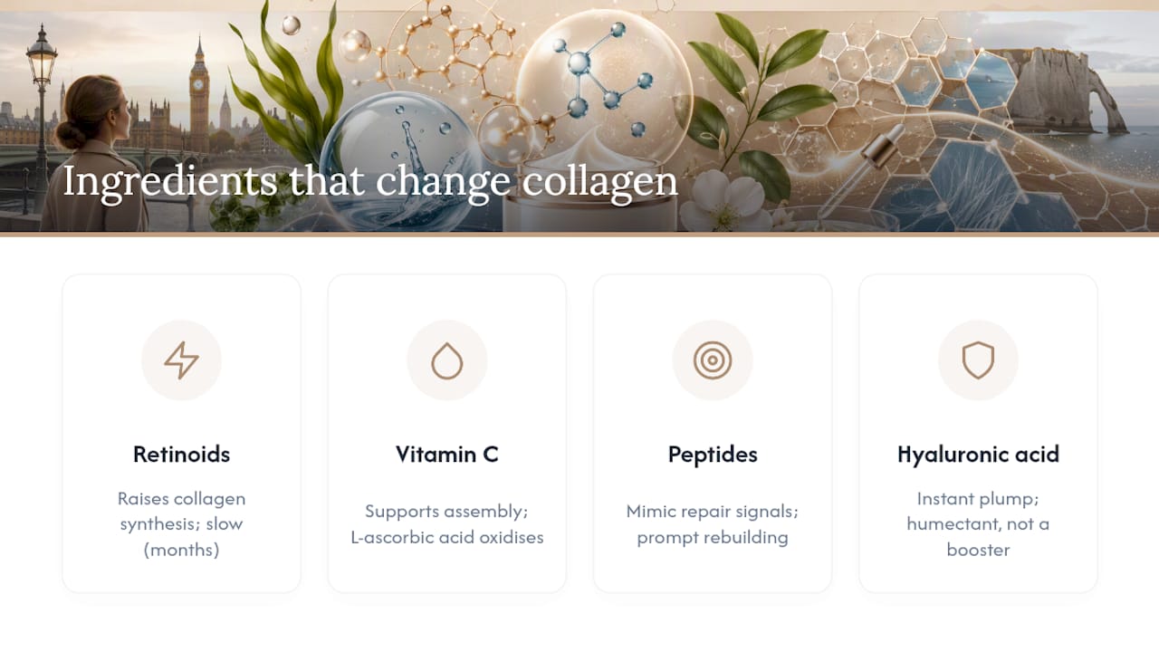 Comparison of ingredients impacting collagen production
