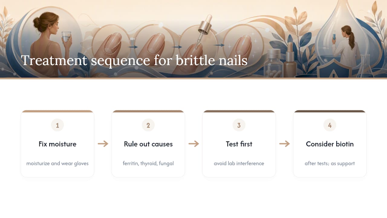 Sequence for investigating brittle nails causes