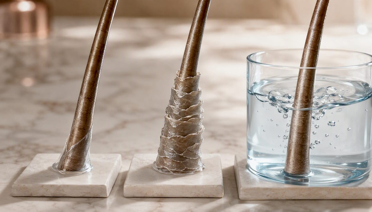 Illustration of silicone buildup and clarification