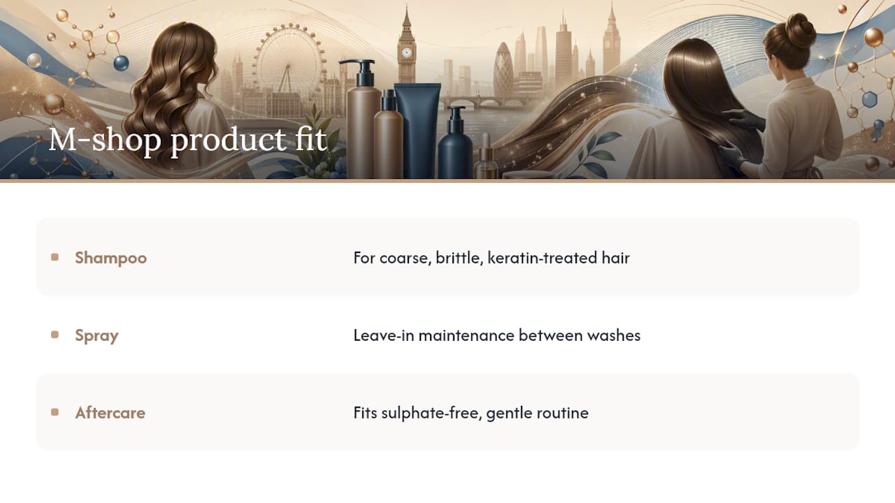 Where M-shop fits into your keratin and protein routine — overview diagram