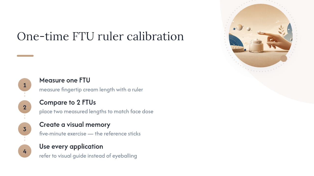 Ruler calibration for measuring face cream