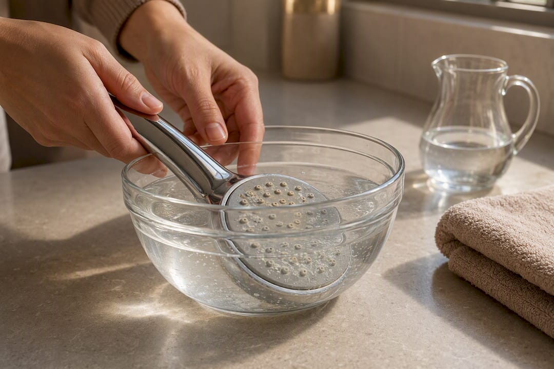 Showerhead soaking in citric acid solution