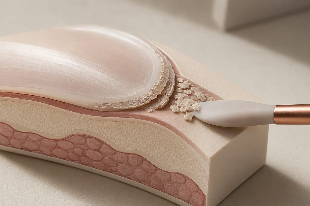 Illustration of softened dead cuticle tissue