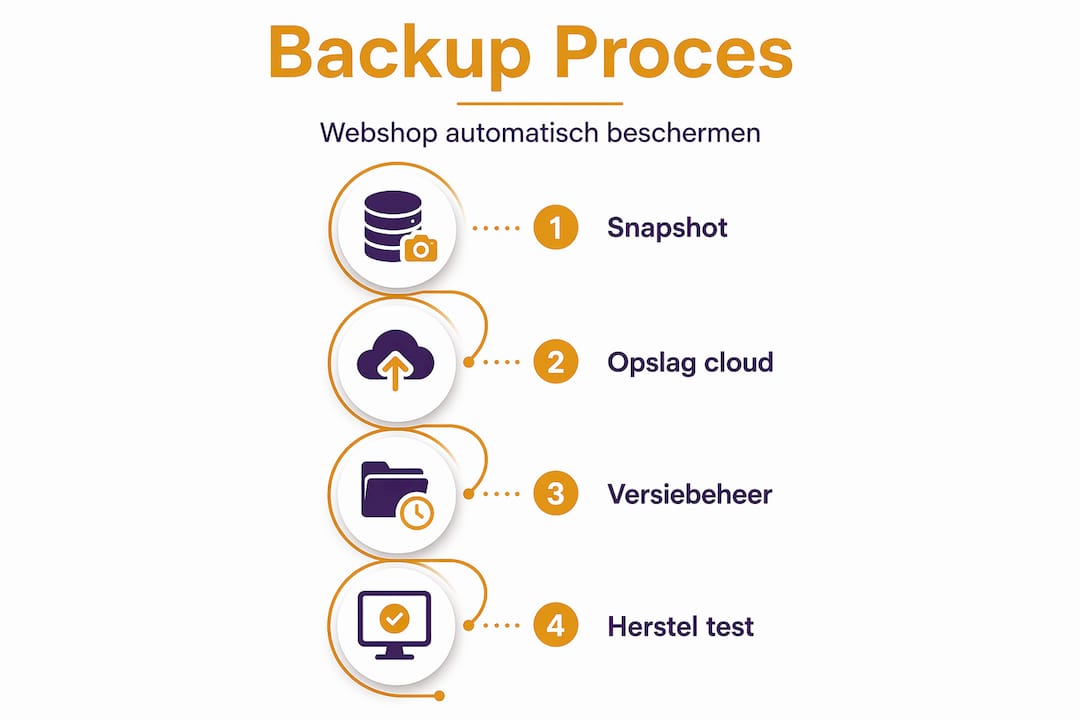 Infographic: zo werkt een automatische back-up van je webshop stap voor stap