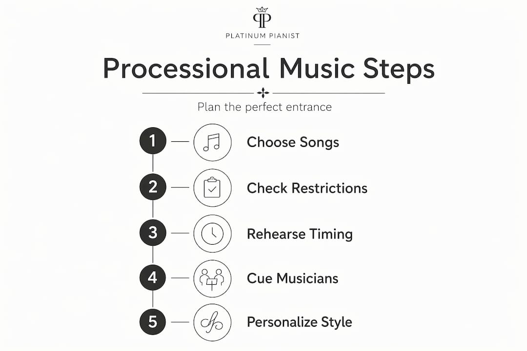 Infographic of processional music selection steps