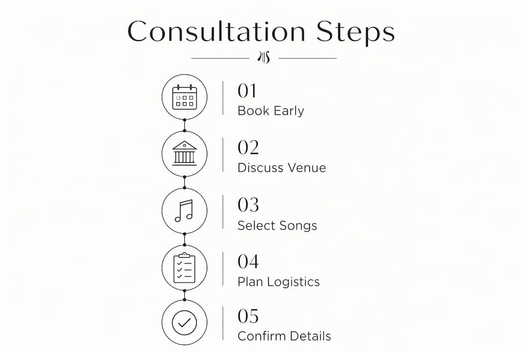 Infographic showing wedding music consultation steps