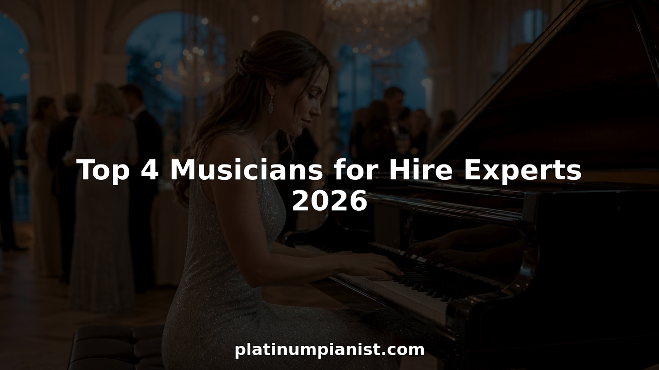 Pianist performing at elegant outdoor wedding