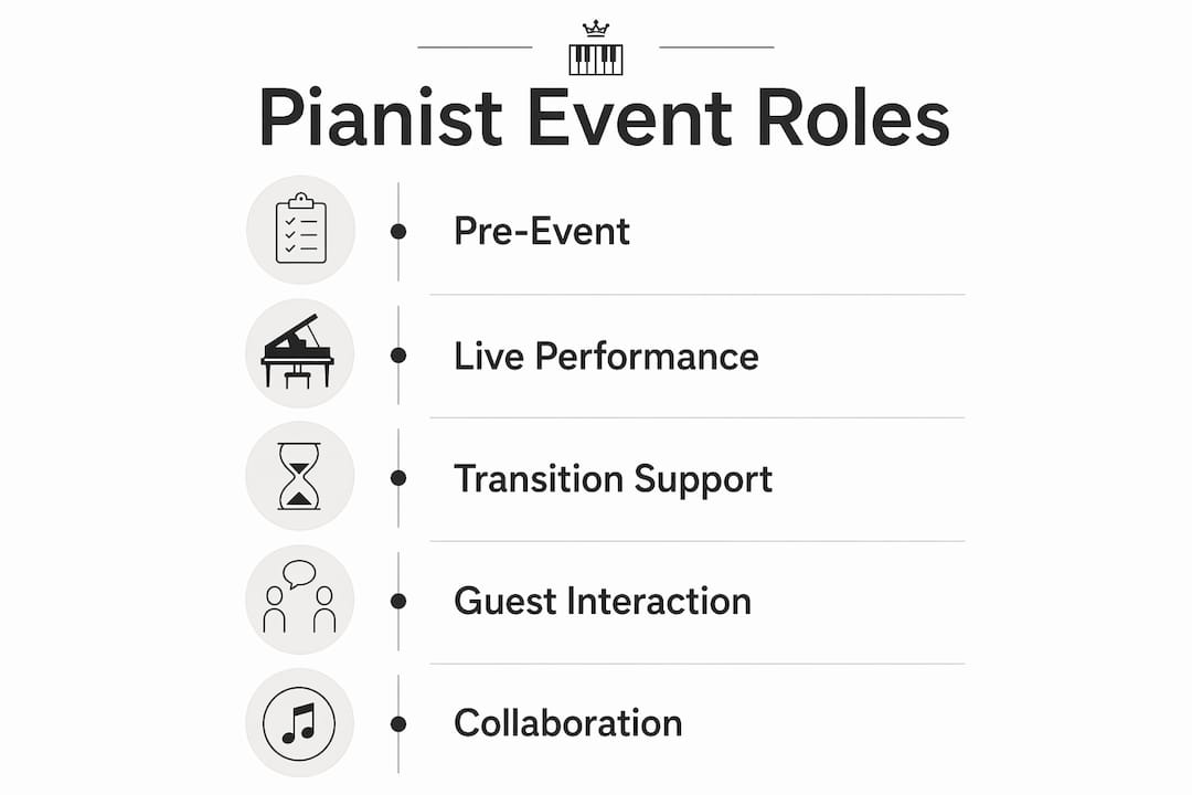 Infographic illustrating pianist roles at executive events