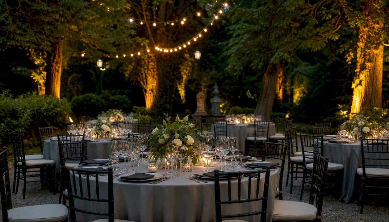Californian botanical garden luxury event setup
