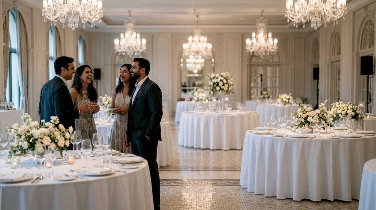 Grand Ballroom at Fairmont Jaipur wedding setup