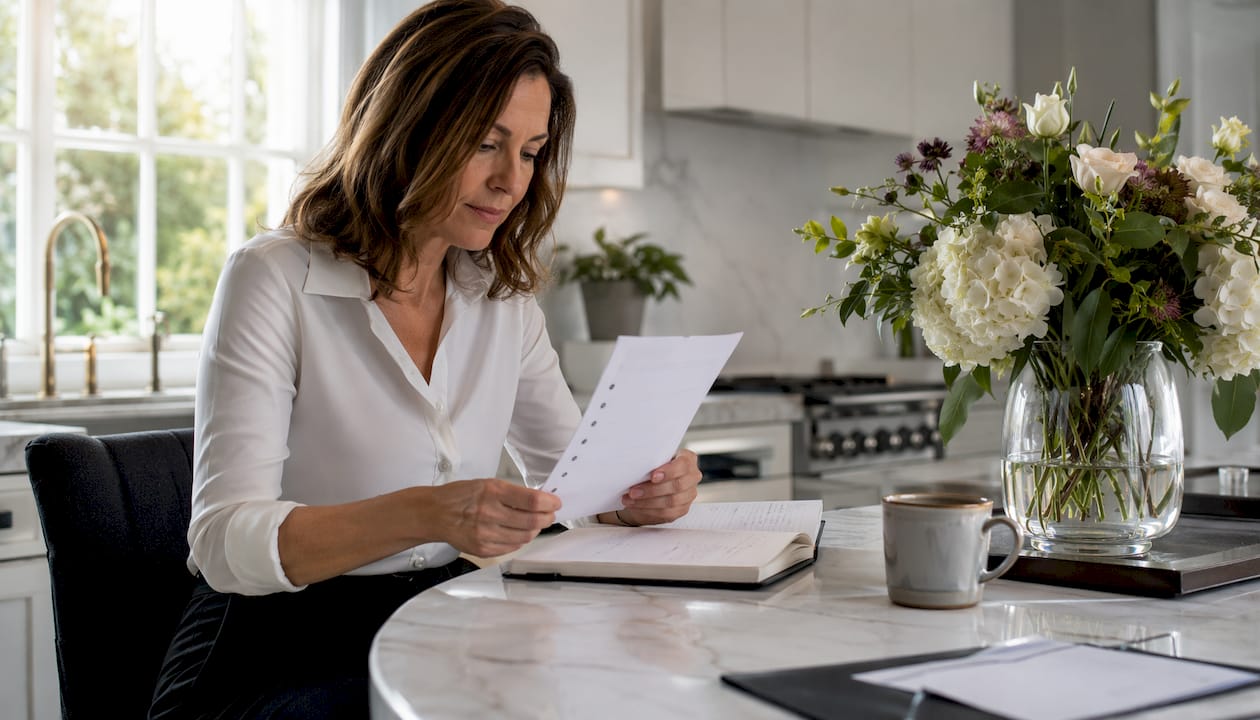 Event planner reviewing musician hiring checklist