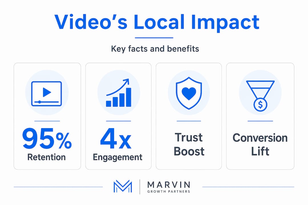 Infographic with key local video stats