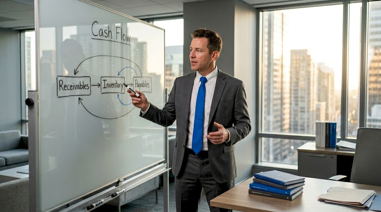 Finance manager explaining cash conversion cycle