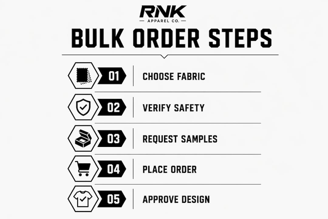Infographic illustrating bulk order process steps