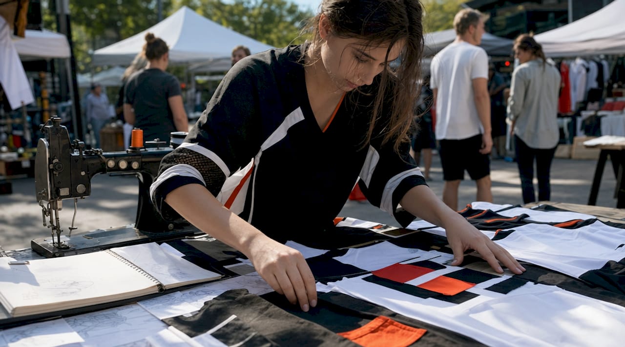Fan designing custom hockey shirt materials