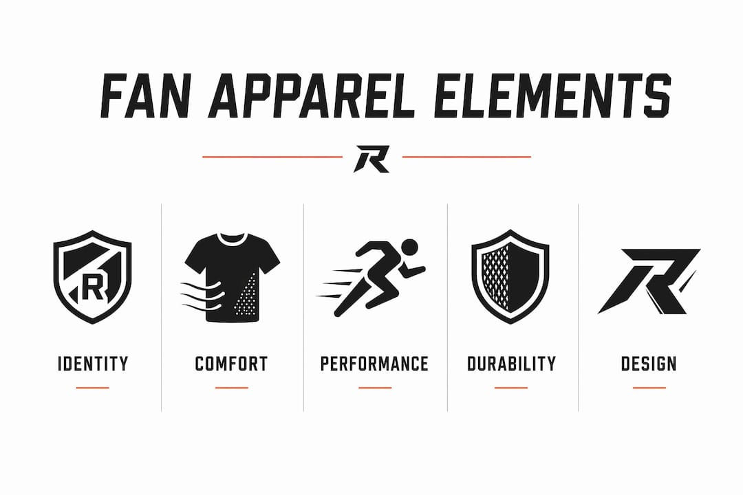 Infographic showing key elements of fan apparel