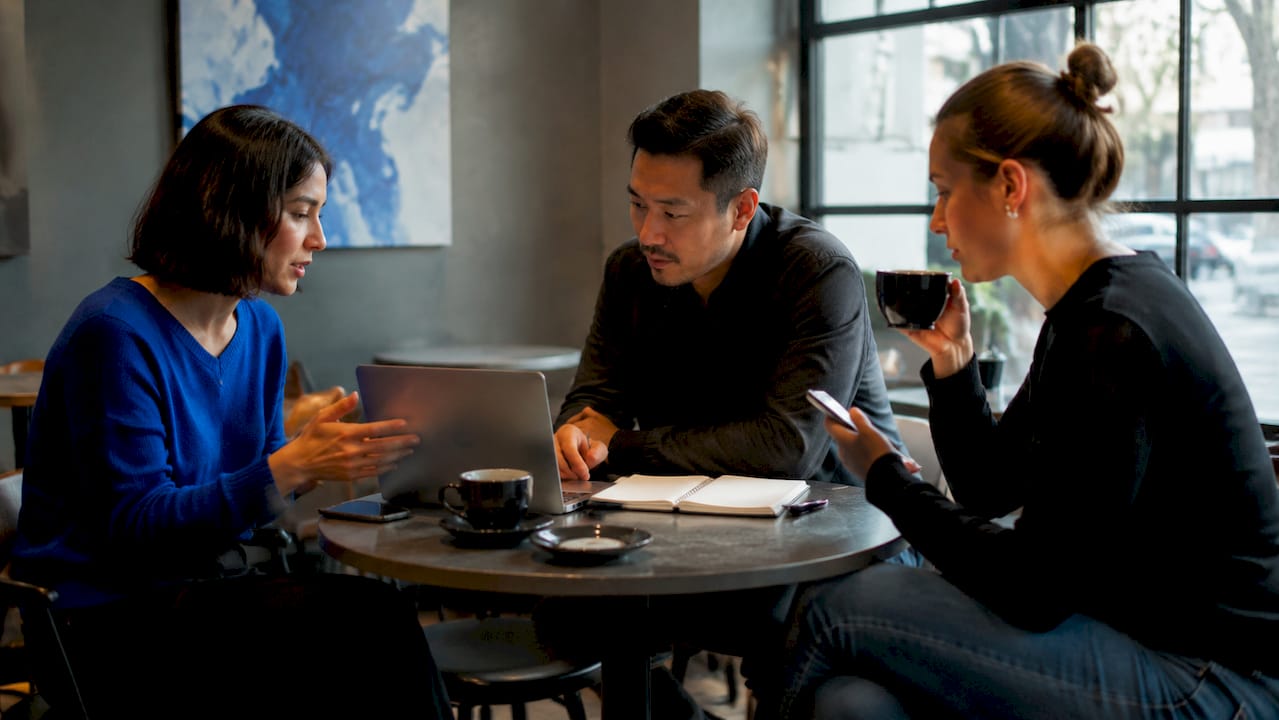 Marketing team collaborating on content formats