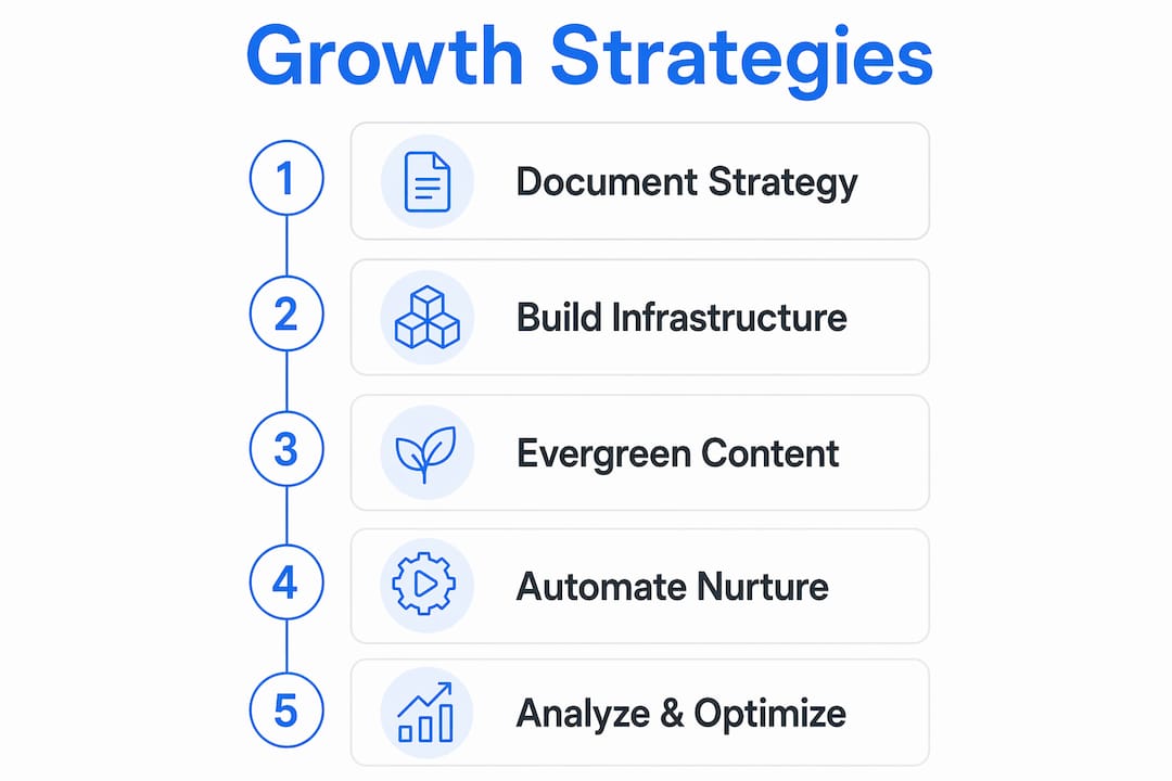 Infographic illustrating five marketing growth strategies