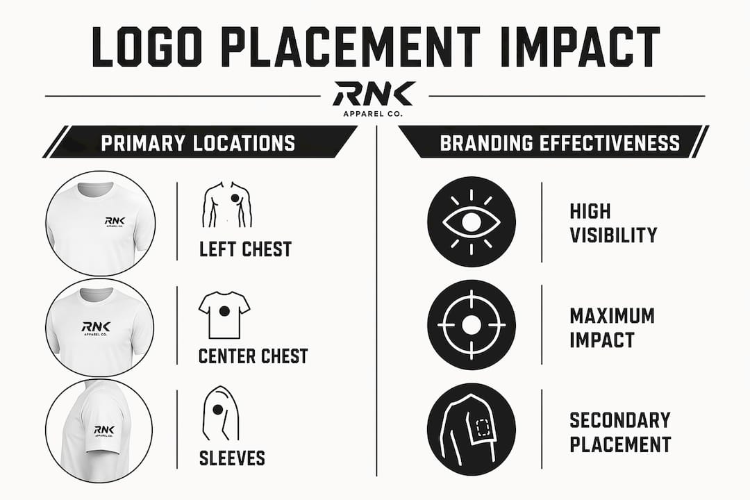 Infographic comparing logo placement and branding effectiveness
