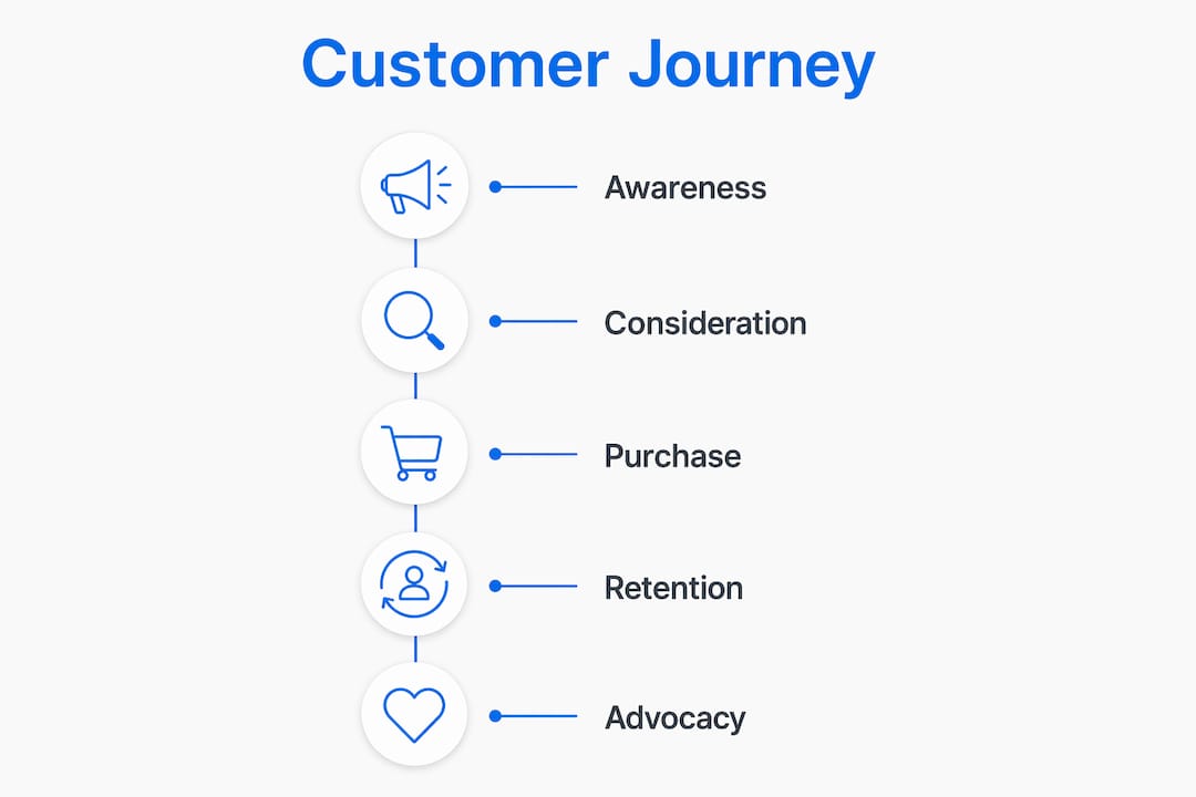 Infographic illustrating customer journey mapping steps