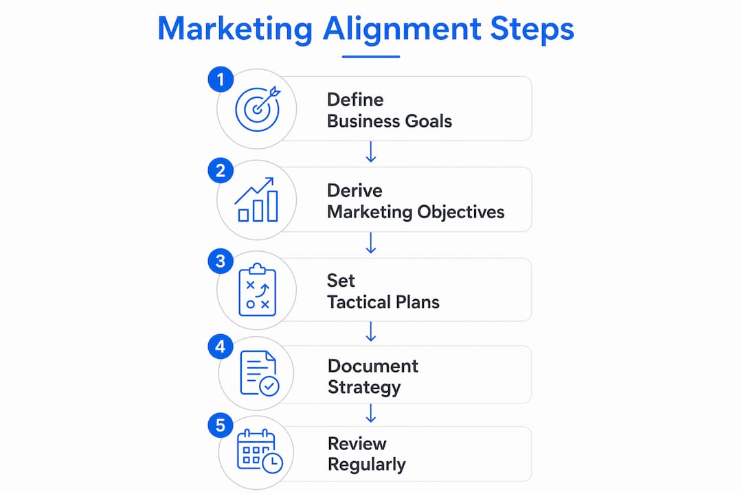 Infographic illustrating marketing alignment steps