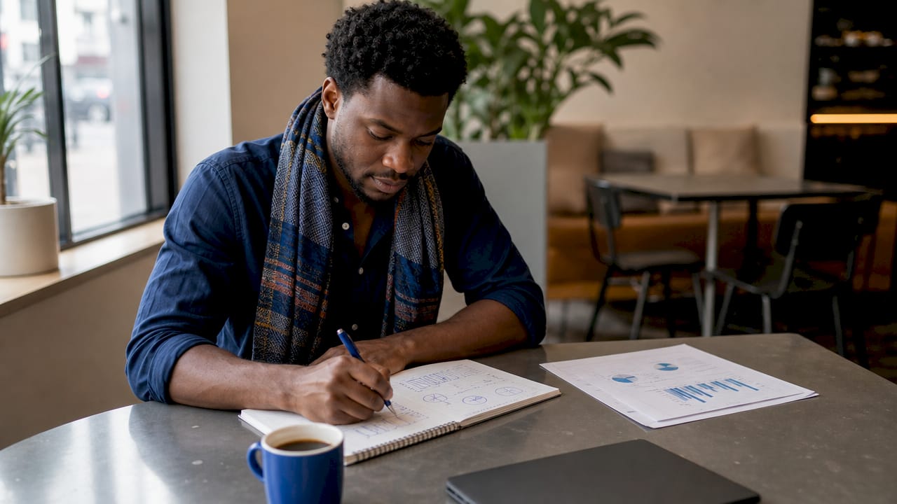 Analyst reviewing customer behavior data charts