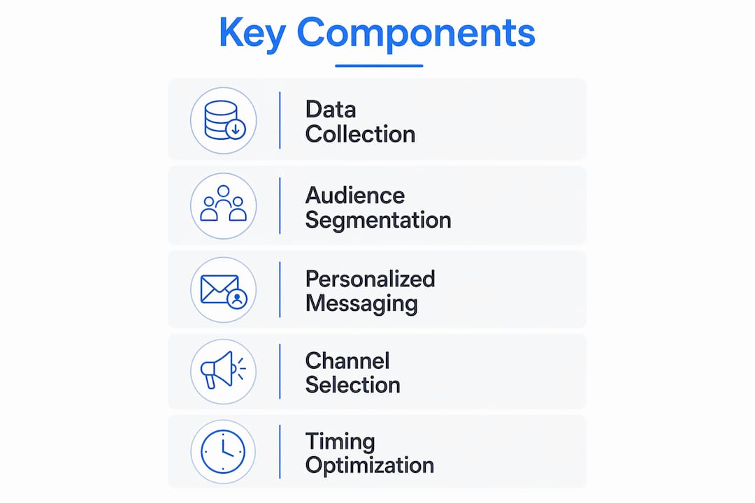 Infographic showing key components of tailored marketing