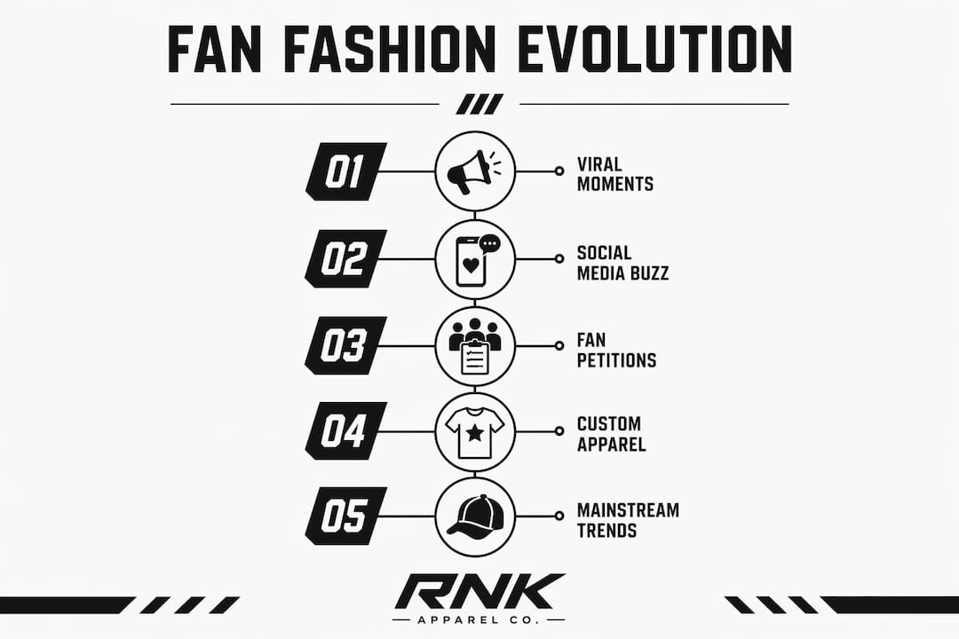 Infographic showing hockey fan apparel trend stages