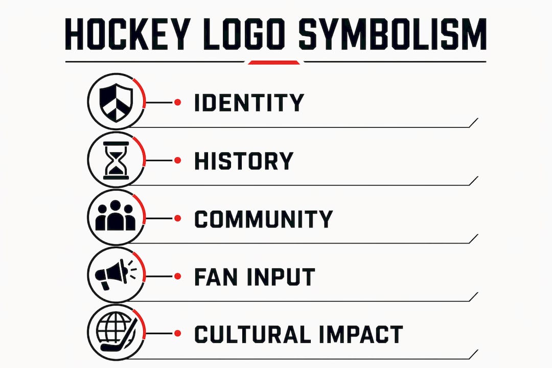 Infographic illustrating hockey logo symbolism steps