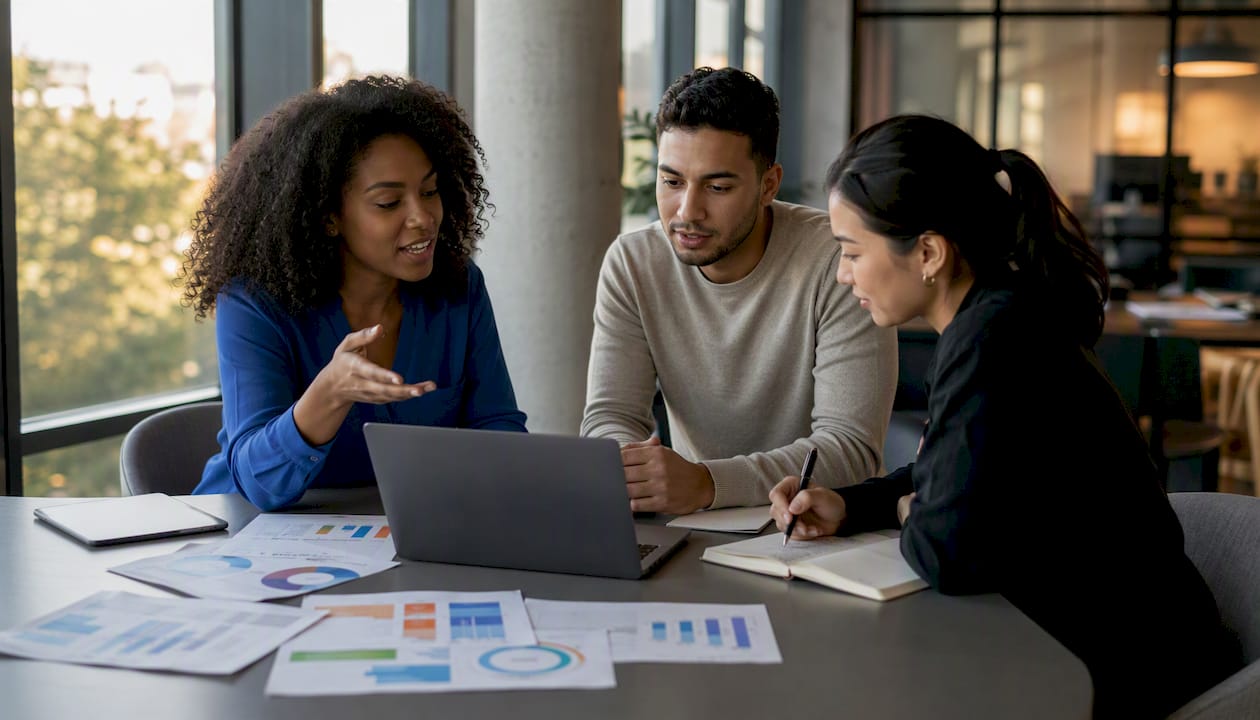 Marketing team collaborating on Series A stack