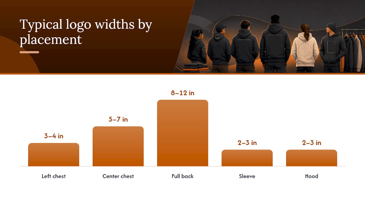 Hoodie logo placement constraints and sizing guidance