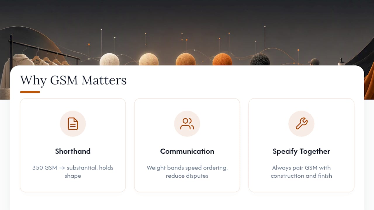 Why Designers and Brands Actually Talk About GSM — overview diagram