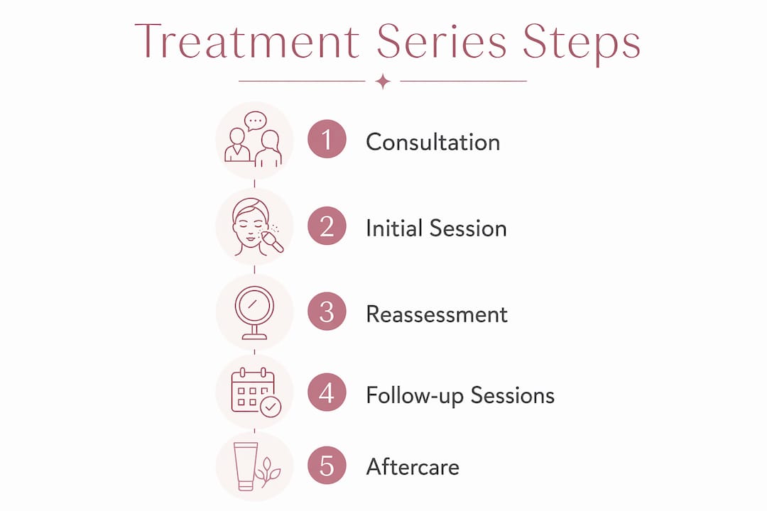 Infographic outlining steps in skin treatment series