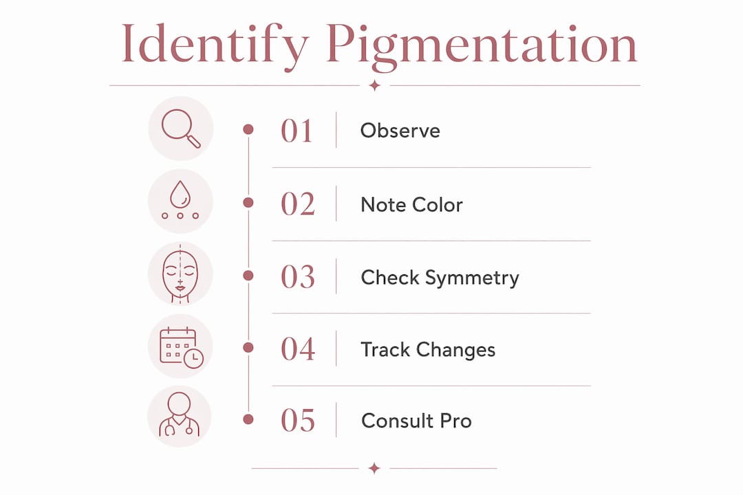 Infographic of five steps to self-identify pigmentation
