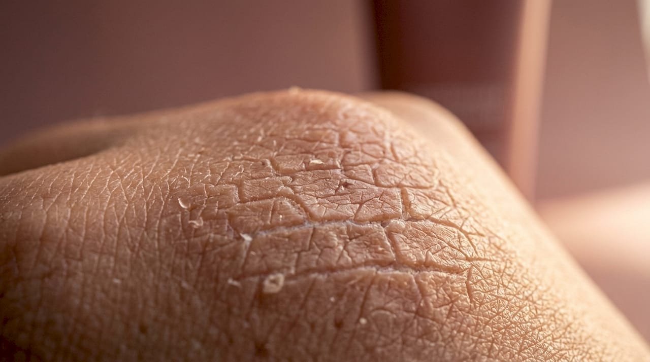 Macro close-up of skin barrier layers structure