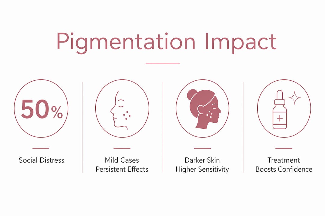 Infographic showing key pigmentation impact statistics