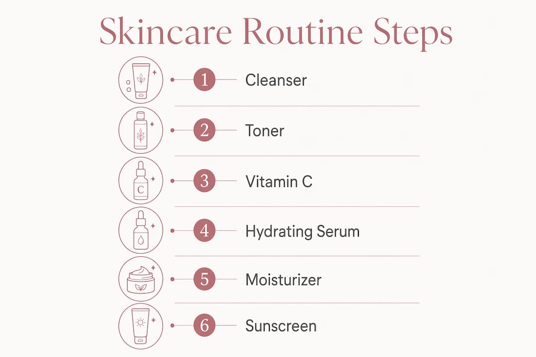 Infographic showing correct skincare routine sequence