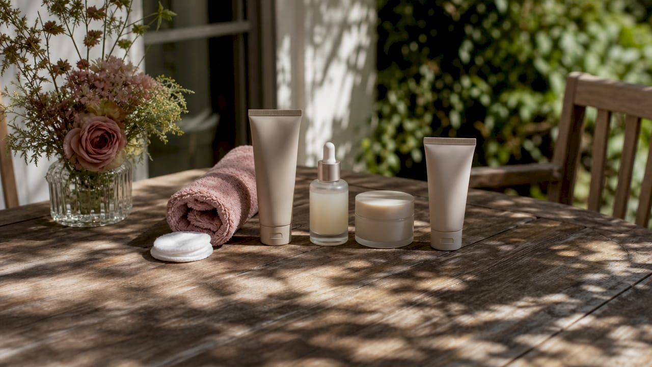 Skincare products for cleansing hydration and sun protection