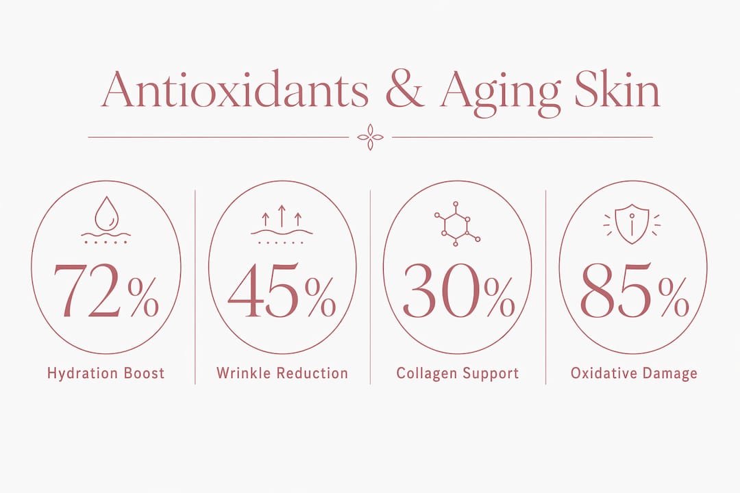 Infographic displaying antioxidant benefits for skin