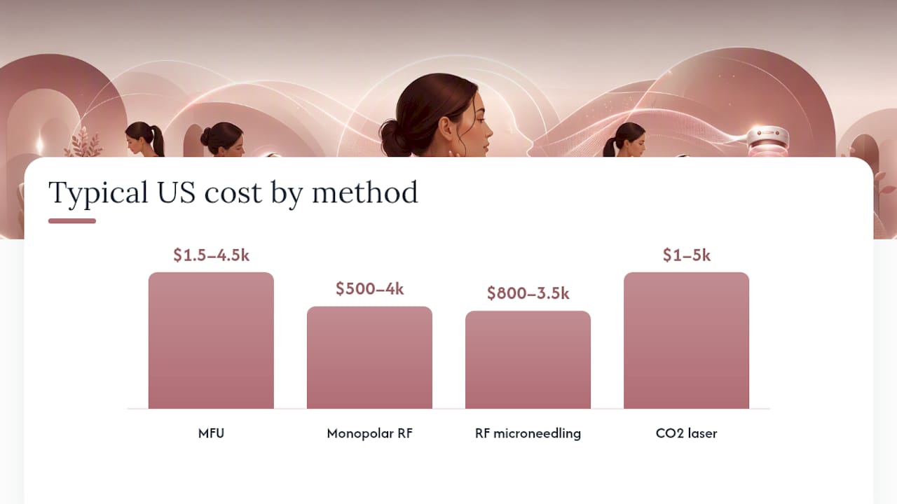 Comparison infographic of non-surgical skin tightening methods