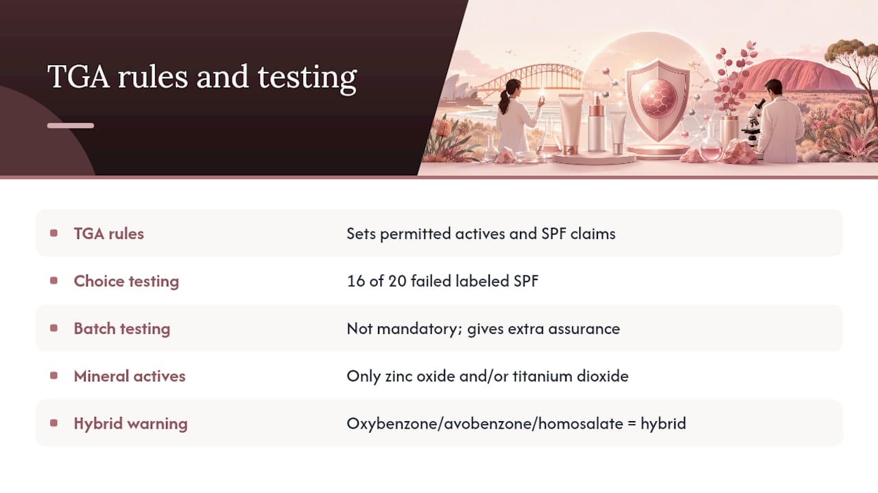 What TGA Rules and Recent Testing Mean for 'Mineral' Claims — overview diagram