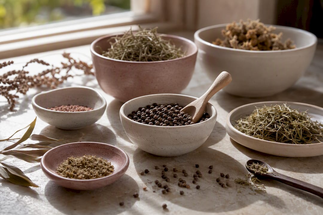 Bakuchiol seeds and natural skincare ingredients