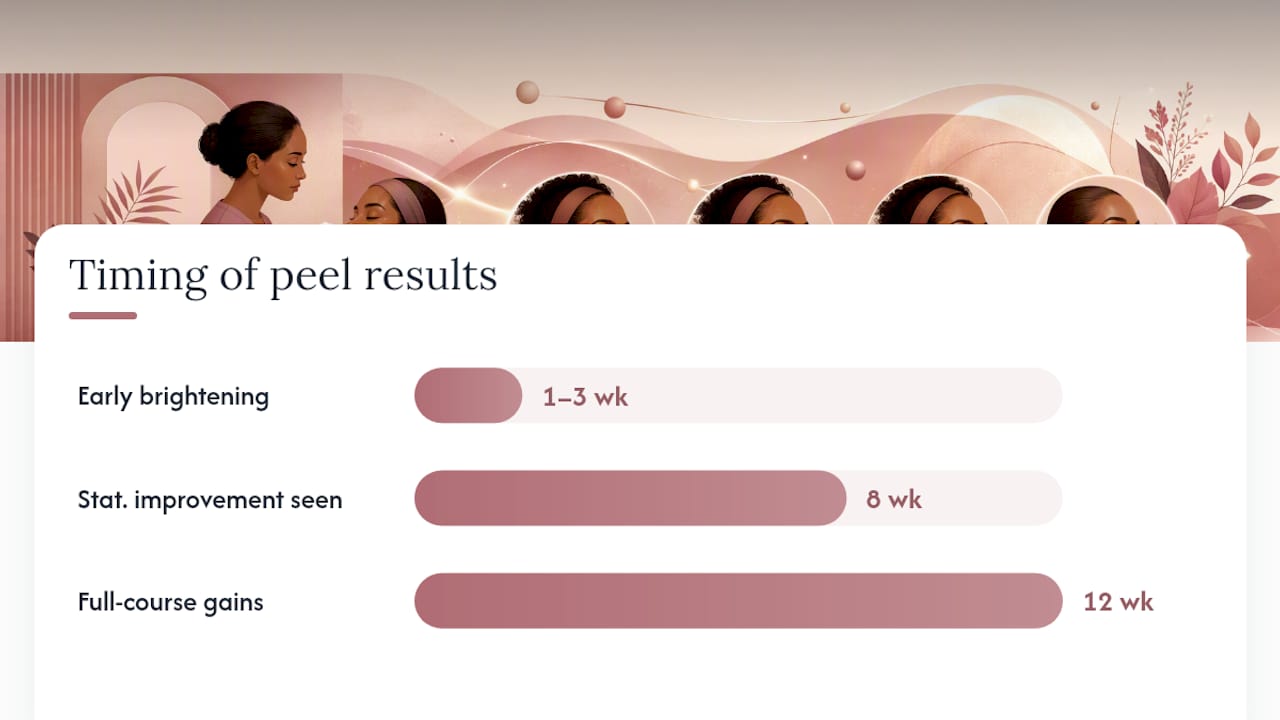 Timeline of pigmentation peel results