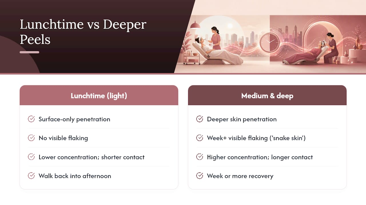 Light and deeper peel comparison