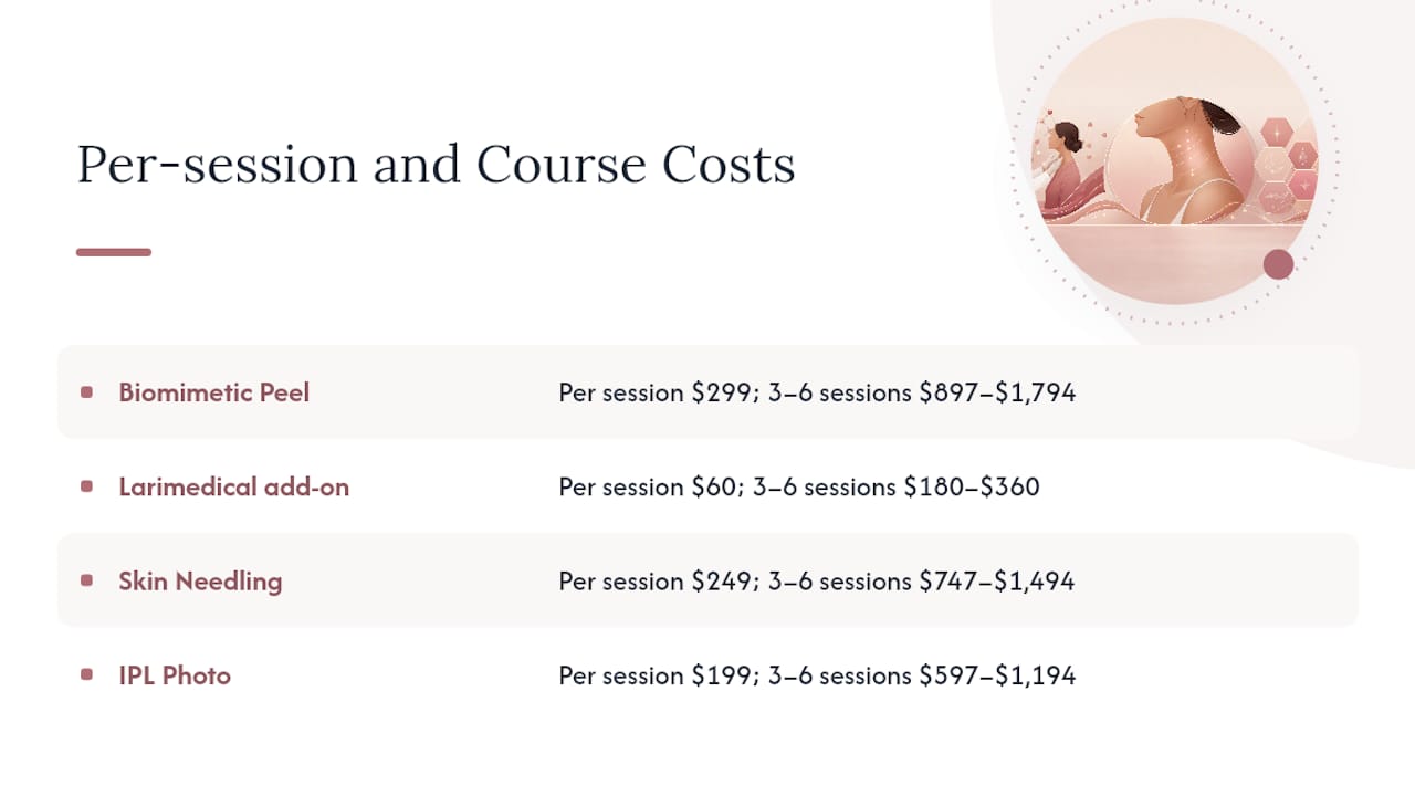 Comparison of neck treatment session costs