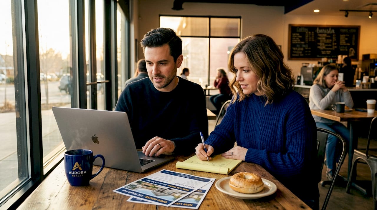 Buyers reviewing online property listings at home