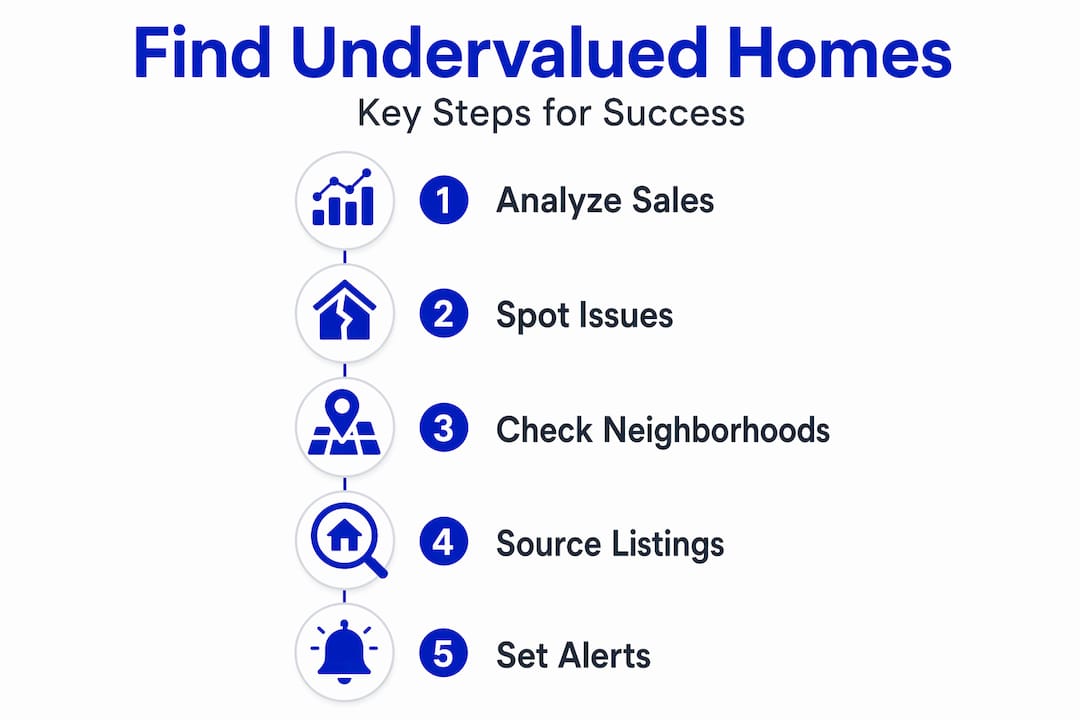 Infographic shows steps to find undervalued properties